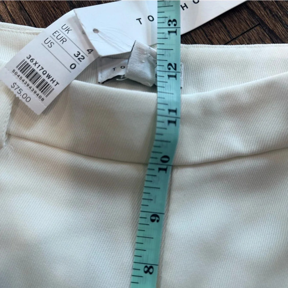 Topshop White Pleated Straight Leg Trouser Pants USA size 0. NWT - Picture 8 of 9